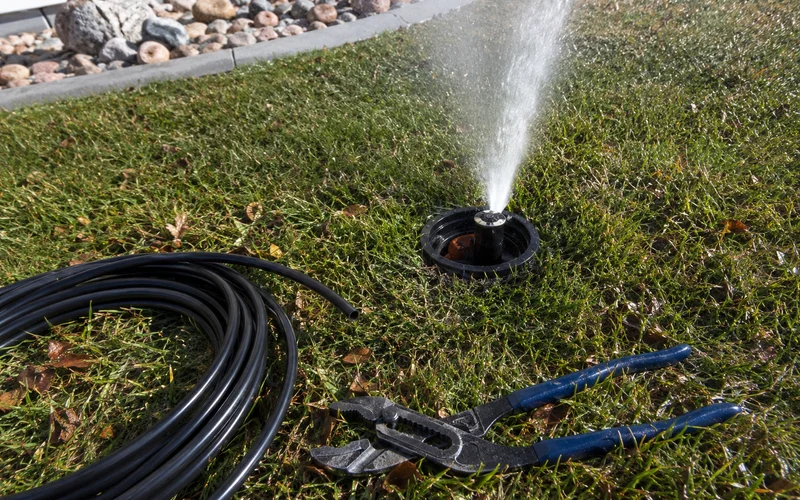 Sprinkler head blowing out water and air during winterization