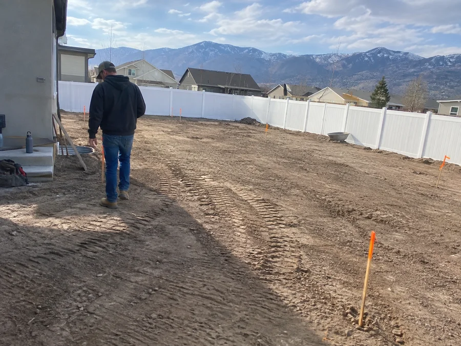 Cleared and swept Utah back yard after demolition, ready for grading